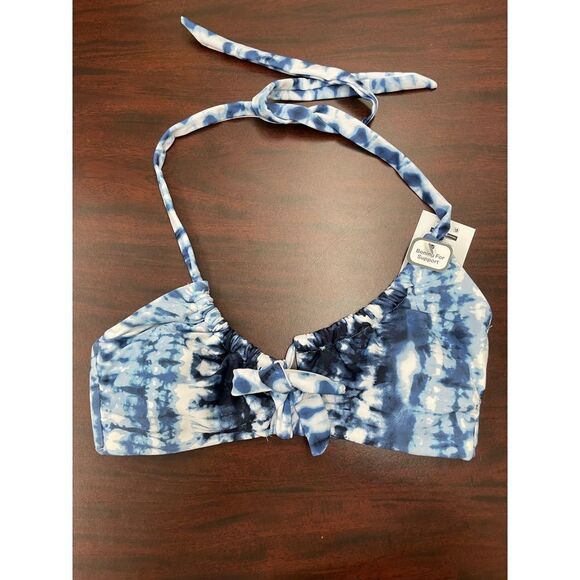 NWT Time and Tru Tie Front Halter Tie Dye Bikini Top - Picture 1 of 7